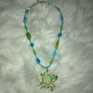 Ceramic Beads Handmade Flower Necklace!